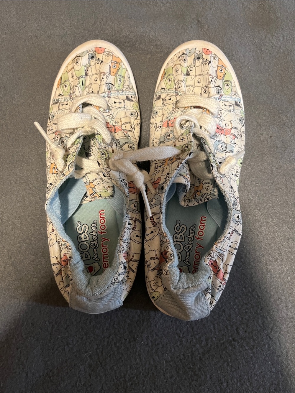 Skechers Kids White Sneakers with Pastel Multi-Color Print